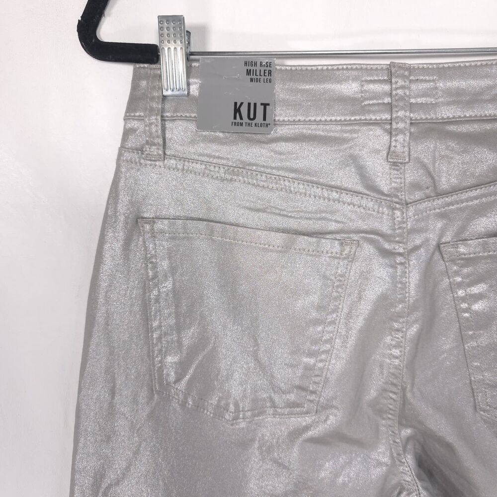 KUT FROM THE KLOTH Womens New Jeans Silver Dark 6 Miller Wide Leg KP1965MA4 - Picture 9 of 14
